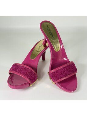 Dolce & Gabbana Women’s Hot Pink Patent Leather Pumps Sandals - Size 37 / US 6